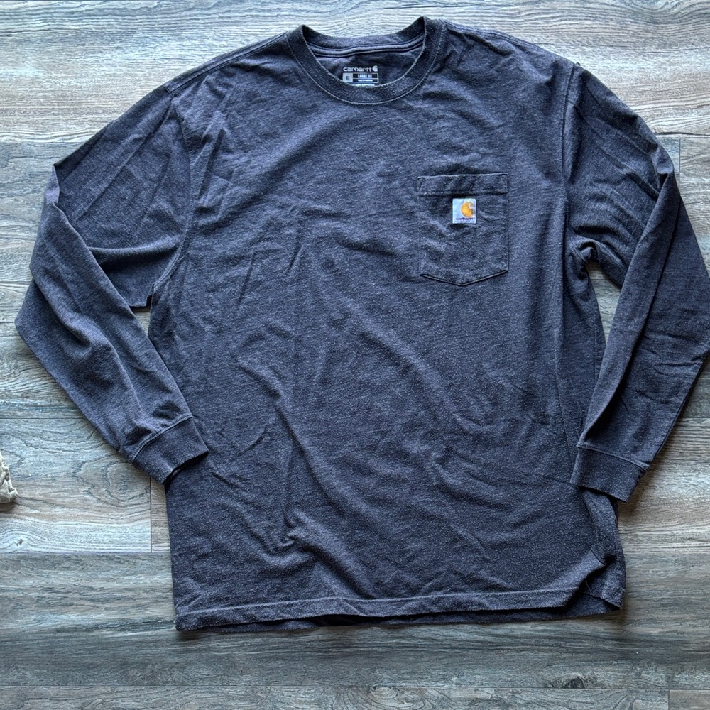 Carhartt Long Sleeve Pocket Tee in Charcoal Heather
